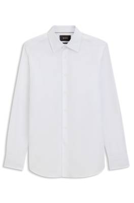 Boss Regular-fit shirt in Italian-made cotton poplin kostymskjortor herr – bild 4