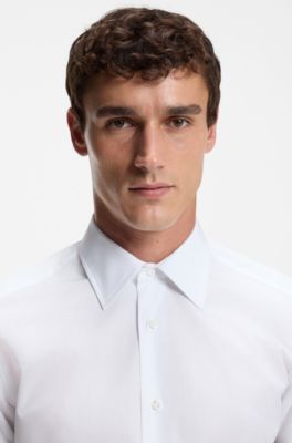 Regular-fit shirt in Italian-made cotton poplin, White