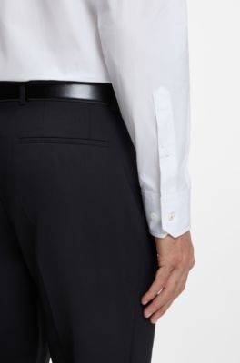 Regular-fit shirt in Italian-made cotton poplin, White