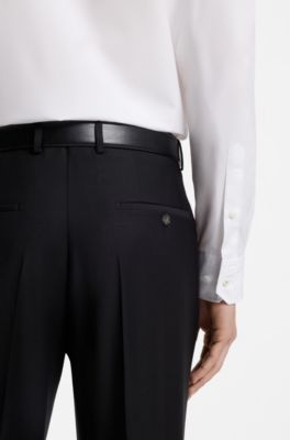 Chemise Regular en popeline de coton confectionn&eacute;e en Italie, Blanc