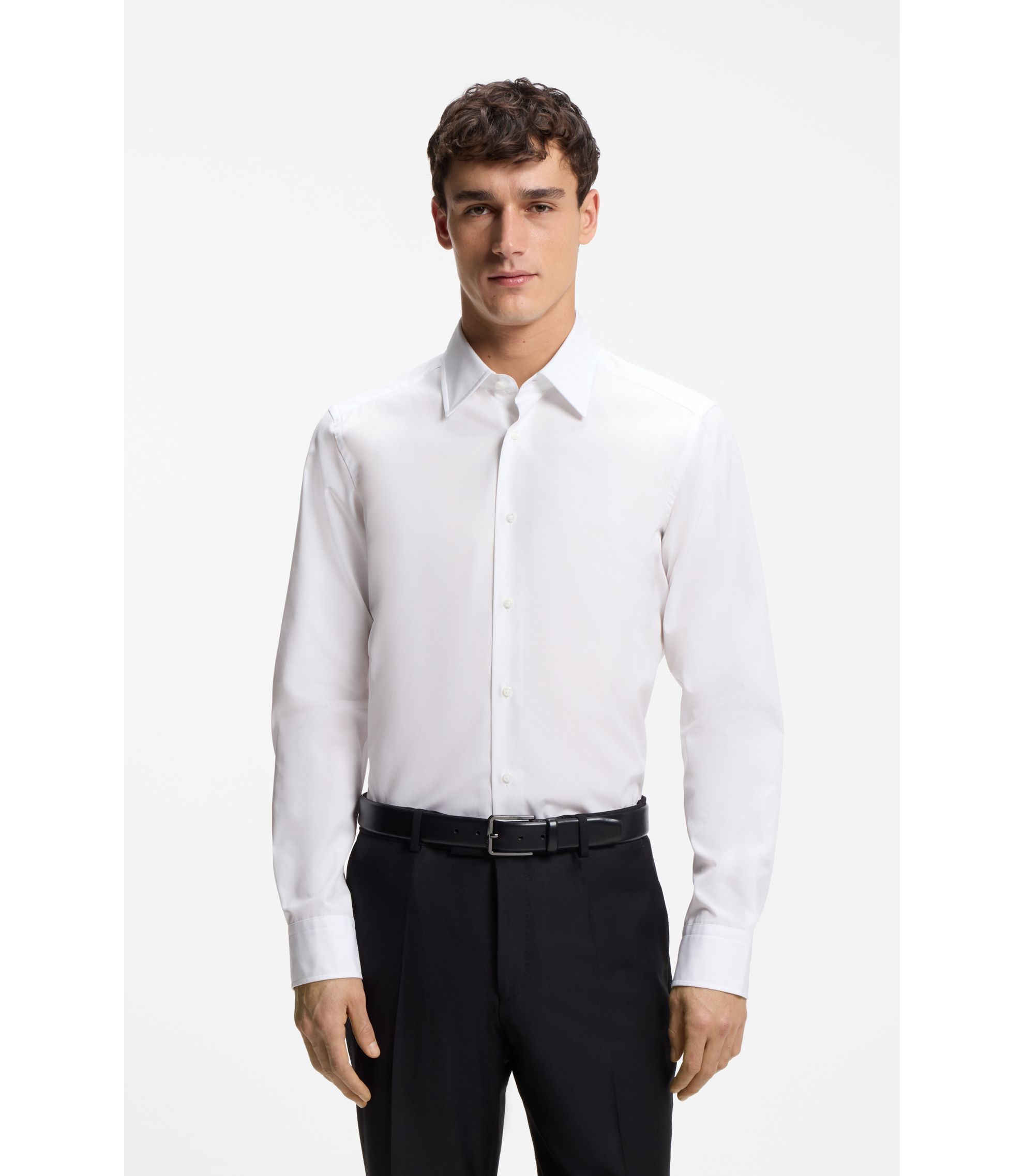 Regular-Fit Hemd aus in Italien gefertigter Baumwoll-Popeline