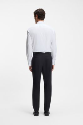 Regular-fit shirt in Italian-made cotton poplin, White