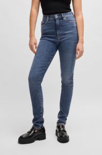 Skinny-fit jeans van marineblauw stretchdenim, Blauw