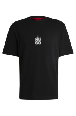 HUGO - コットンジャージー Tシャツ スタックスモークロゴ