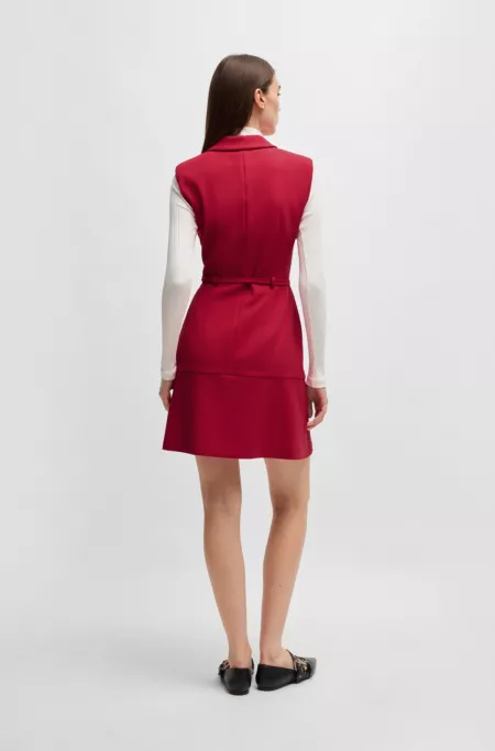 Tailored dress with buckled belt