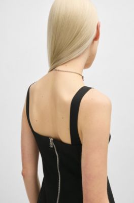 Bodycon dress with thick straps, Black