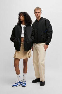 ヒューゴボス ウールジャケット レイヤードジャケット ダウン　ネイビー 紺　M メンズダウンジャケット | HUGO BOSS