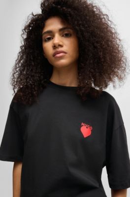 Womens Tshirt T Shirt Hugo Boss Femme HUGO Cotton-jersey T