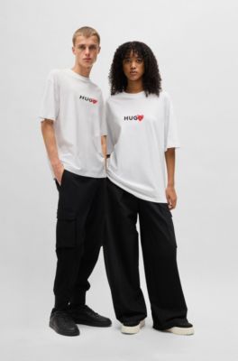 Hugo Boss Camiseta de punto de algodón con ilustración de corazón