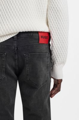 Extra-slim-fit jeans in grey stretch denim, Grey