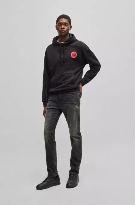 Slim-fit jeans in black stretch denim