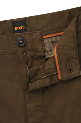 Cargo trousers in stretch-cotton twill, Khaki