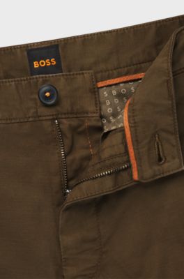 Cargo trousers in stretch-cotton twill, Khaki