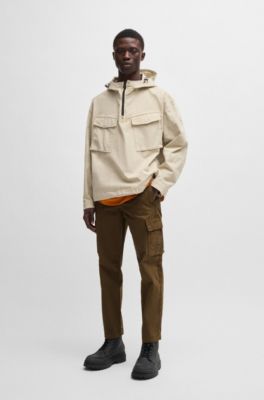 Cargo trousers in stretch-cotton twill, Khaki