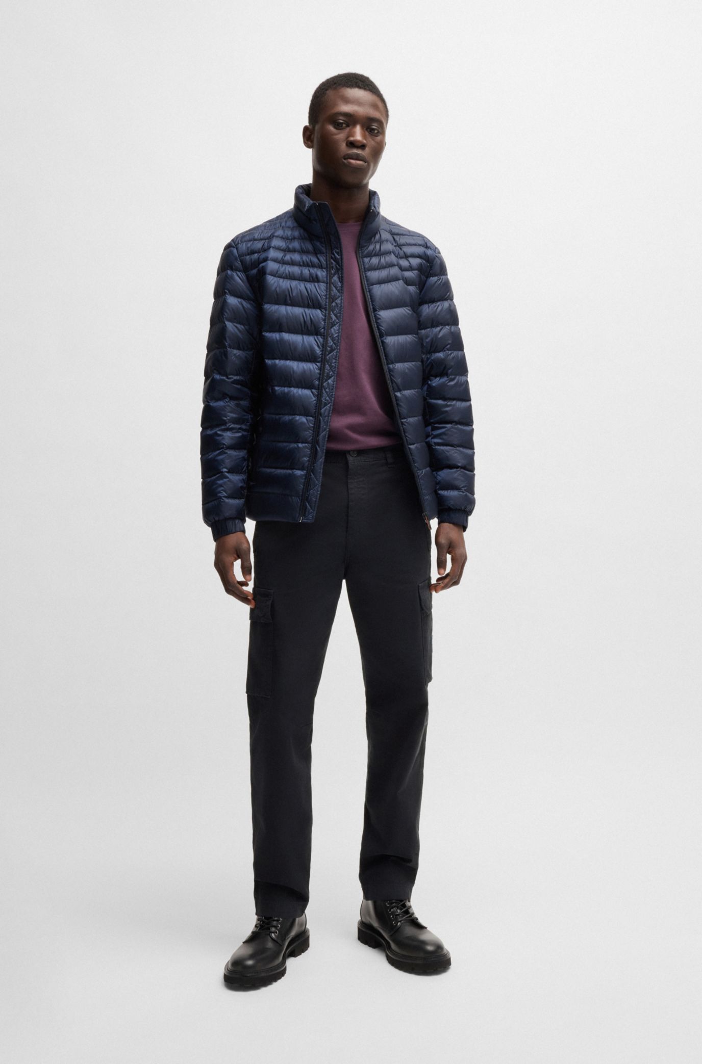 HUGO BOSS カーゴパンツ ストレッチコットン BOSS - カーゴパンツ ストレッチコットンツイル - ダークブルー