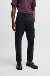 Cargo trousers in stretch-cotton twill, Dark Blue