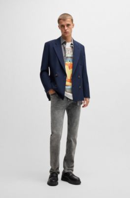 Slim-fit jeans in grey stretch denim, Grey