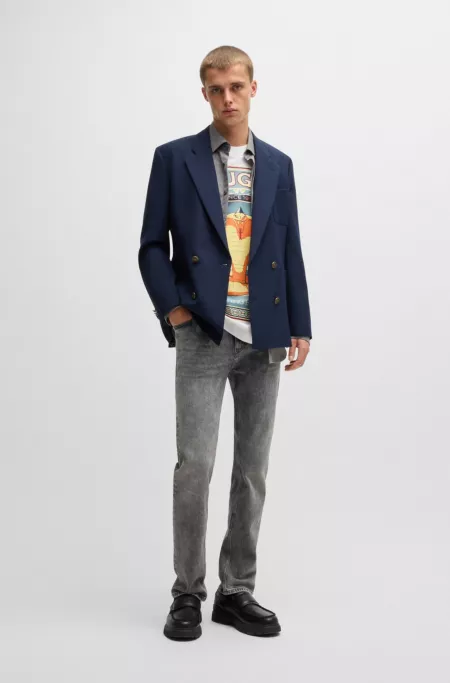 Jean Slim en denim stretch gris