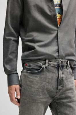 Slim-fit jeans in grey stretch denim, Grey