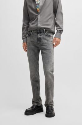 Slim-fit jeans in grey stretch denim, Grey