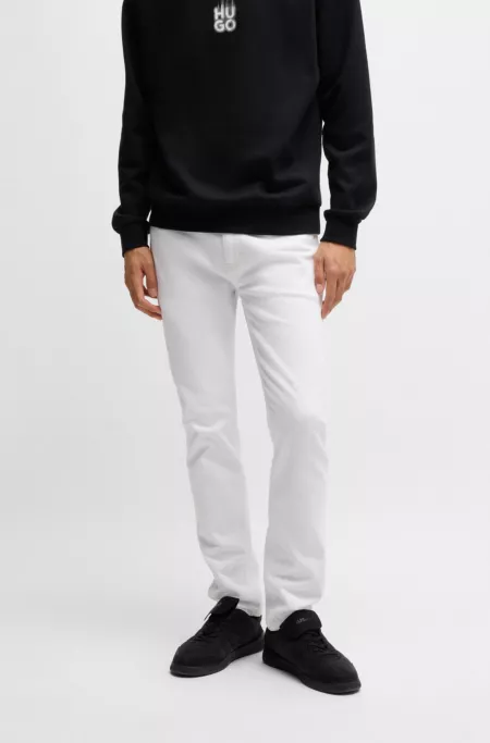 Slim-fit jeans in white stretch denim