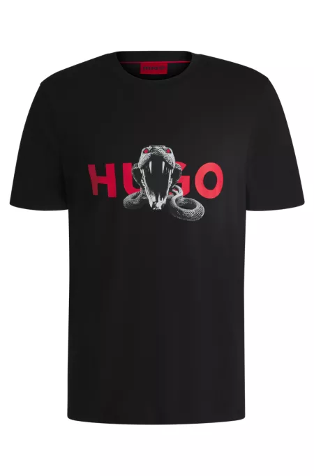 Regular-fit T-shirt in cotton with animal graphic