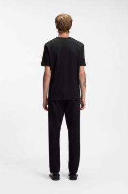 Regular-fit T-shirt in cotton with animal graphic, Black