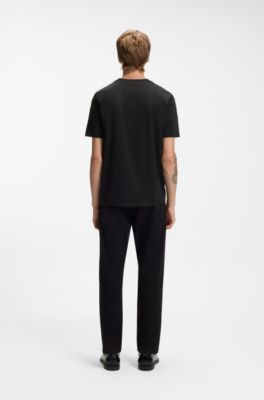 Regular-fit T-shirt in cotton with animal graphic, Black