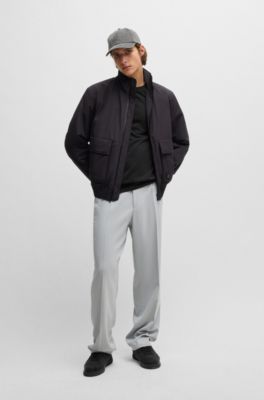 Cotton-jersey T-shirt with racing logo print, Black