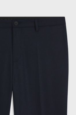 Slim-fit trousers in stretch flannel, Dark Blue