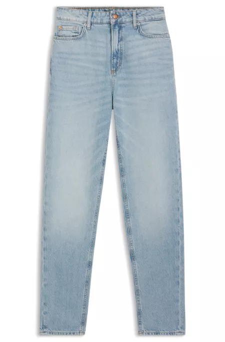 Relaxed-fit jeans in blue marble-effect denim