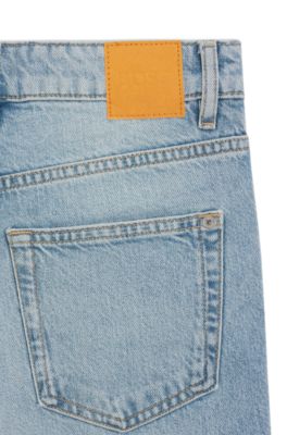 Relaxed-Fit Jeans aus blauem Denim mit Marmor-Effekt, Blau