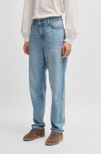 Vaqueros regular fit denim azul de tacto suave, Azul