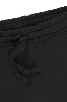 Cotton-terry relaxed-fit shorts with logo print, Black