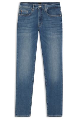 Slim-fit jeans in blue super-soft stretch denim, Blue