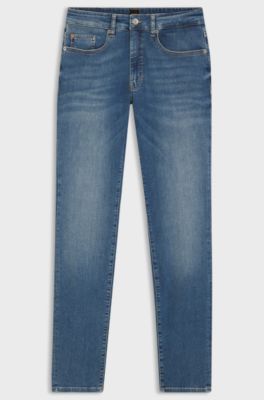 Slim-fit jeans in blue super-soft stretch denim, Blue