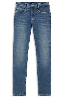 Slim-fit jeans van blauw soft-motion denim