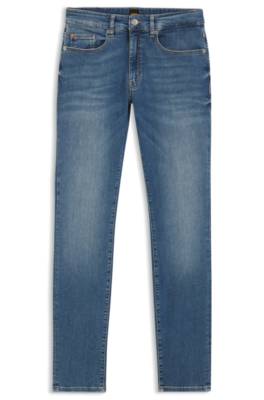 Boss Slim-fit jeans in blue soft-motion denim dam – bild 4