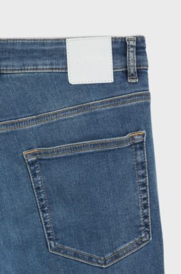 Slim-fit jeans in blue soft-motion denim, Blue