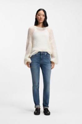 Slim-fit jeans in blue soft-motion denim, Blue