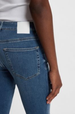 Jean Slim Fit en denim stretch bleu tr&egrave;s doux, Bleu