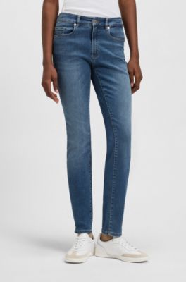 Slim-fit jeans in blue super-soft stretch denim, Blue