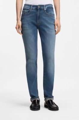 Slim-fit jeans in blue soft-motion denim, Blue