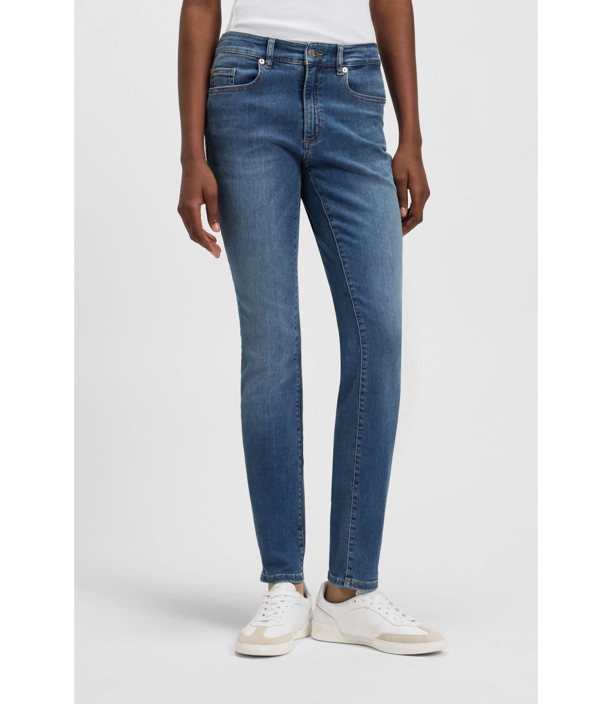 Blaue Slim-Fit Jeans aus besonders softem Stretch-Denim