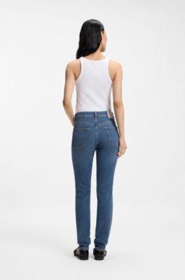 Slim-fit jeans in blue soft-motion denim, Blue