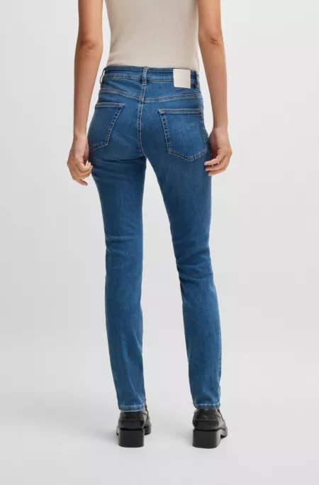 Slim-fit jeans in red-cast super-stretch denim