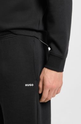 Shorts i sweatkvalitet af bomuld med logoprint, Sort