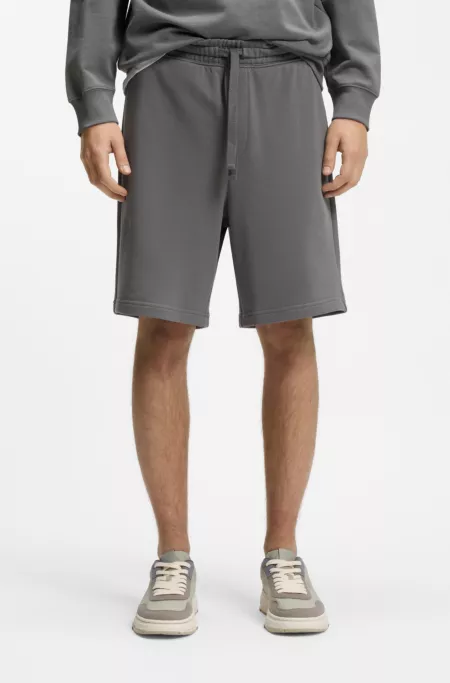 Cotton-terry shorts with logo print