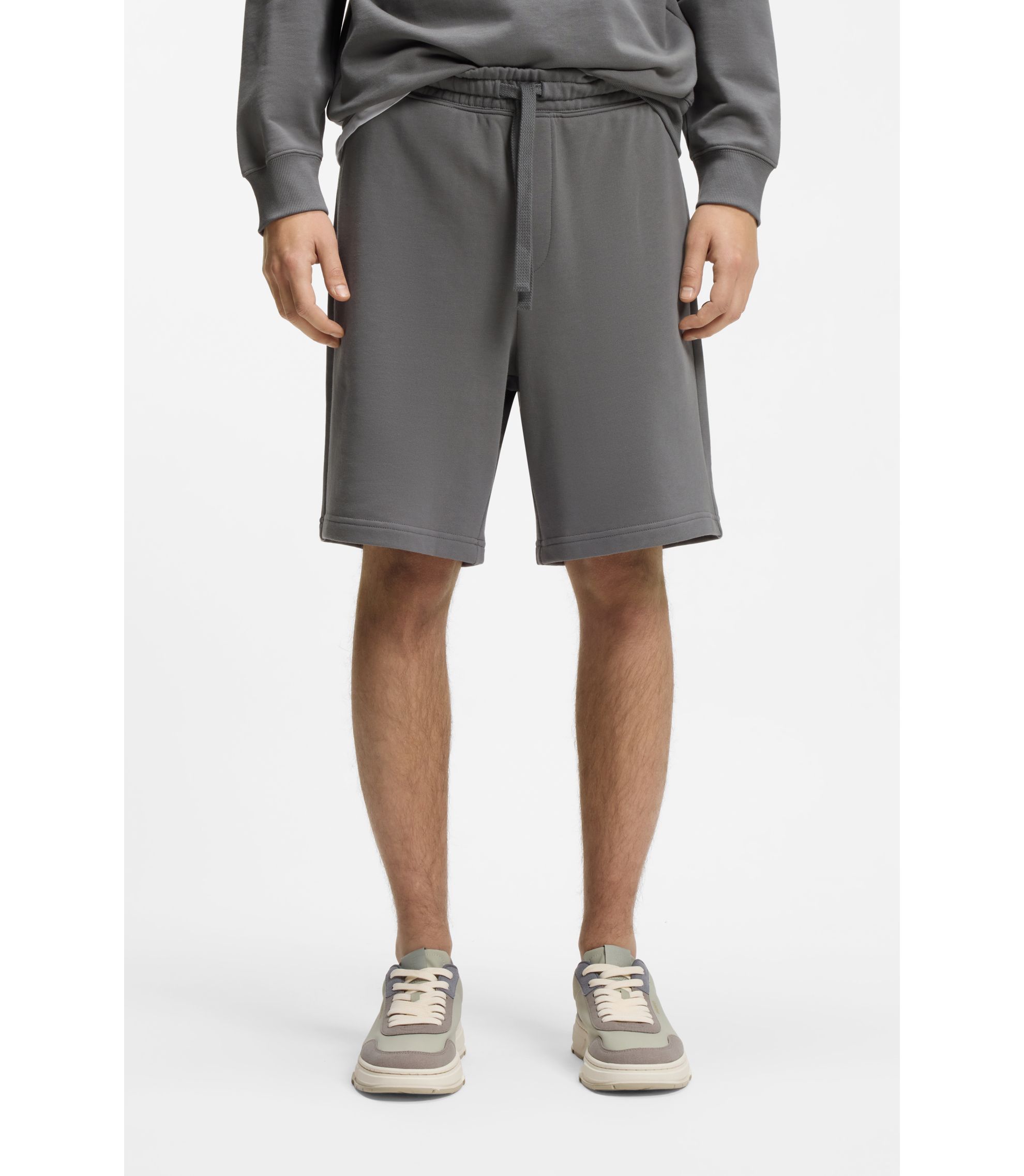 Shorts aus Baumwoll-Terry mit Logo-Print