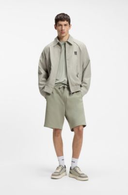 Cotton-terry shorts with logo print, Light Green